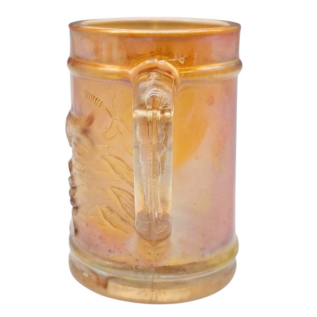 Mid-Century Modern Vintage Dugan Carnival Glass “Fisherman’s Mug,” Marigold, 4" For Sale - Image 3 of 6