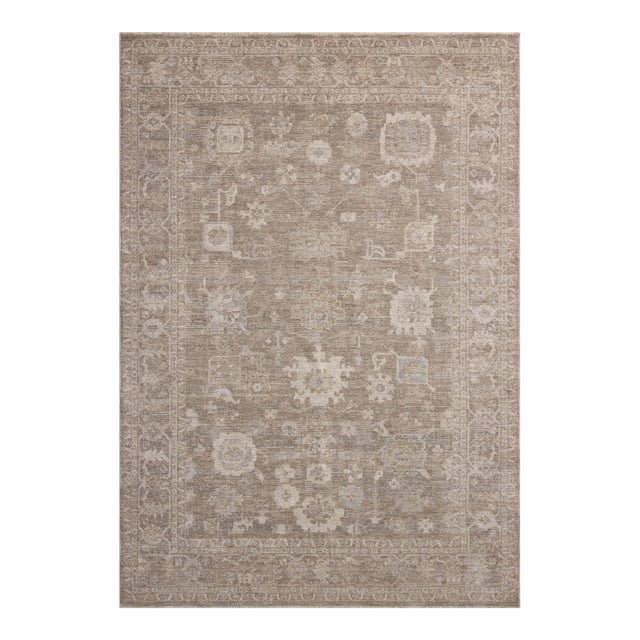 Chris Loves Julia x Loloi Louisa Taupe / Ivory 5'-3" x 7'-6" Area Rug For Sale