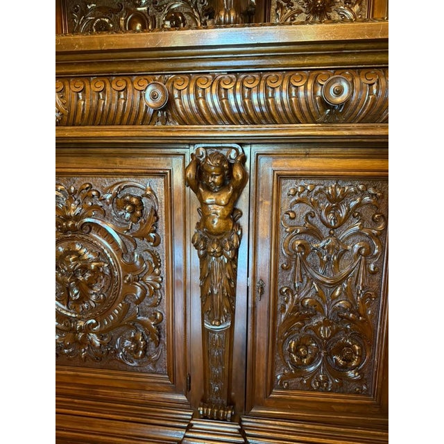 French Mid-19th Century Rococo Style Heavily Carved Walnut Buffet, Circa 1850–1860 For Sale - Image 18 of 18