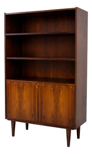 Danish Mid Century Modern Rosewood Bookcase / Drop Down Bar, C. 1960’s