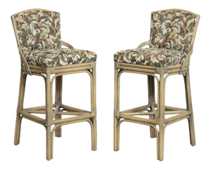 Rattan Bar Stools by La Cor Wicker - a Pair