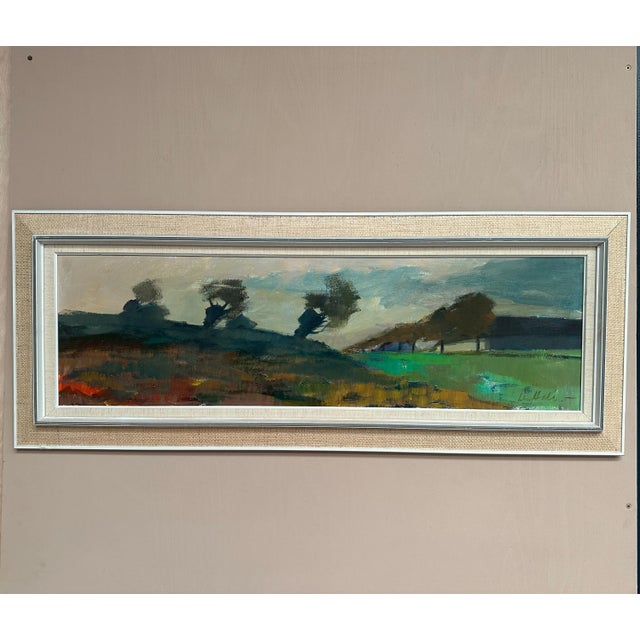 Lennart Hall, Abstract Landscape, 1960s, Oil Painting on Canvas, Framed For Sale - Image 11 of 18