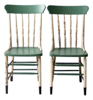 Pair Antique Farmhouse Chairs
