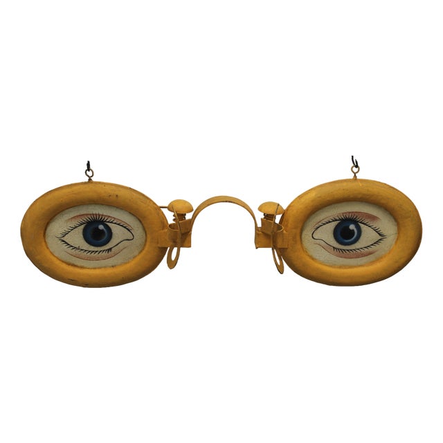 Metal Optician Shop Trade Sign, Set of 2 For Sale