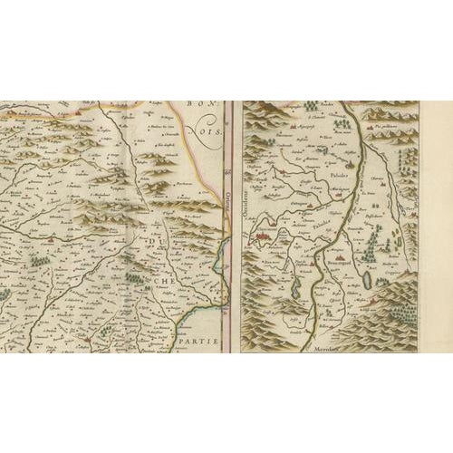 17th Century Antique Map of Limousin and Limagne from Blaeu, France, 1642 For Sale - Image 5 of 11