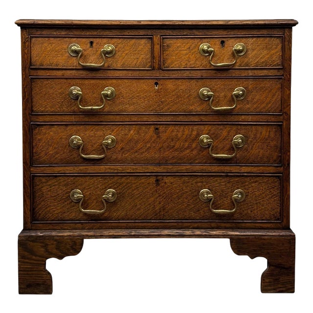 Antique Georgian Style Oak Chest of Drawers For Sale