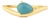 18k Yellow Gold Wavy Band Ring With Teardrop Cabochon Turquoise Size 9 For Sale