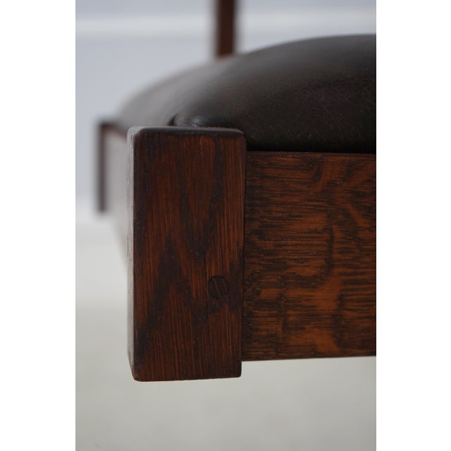 Brown Stickley Mission Oak Leather Desk Chair For Sale - Image 8 of 18
