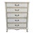 French Shabby Chic Painted Tall Chest of Drawers For Sale