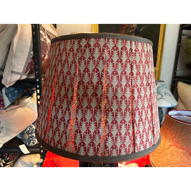 A pair of shades handmade from a vintage Braunschweig & fils printed cotton. Measurements top 14” bottom 19” side 13.5