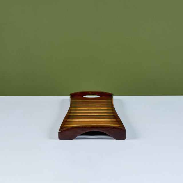 Brown Don Shoemaker Rectangular Cocobolo Tray for Señal For Sale - Image 8 of 14