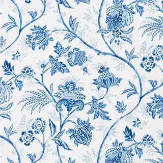 Schumacher X Mark D. Sikes Chinoiserie Vine in Cobalt Fabric For Sale