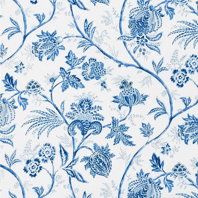 Schumacher X Mark D. Sikes Chinoiserie Vine in Cobalt Fabric For Sale