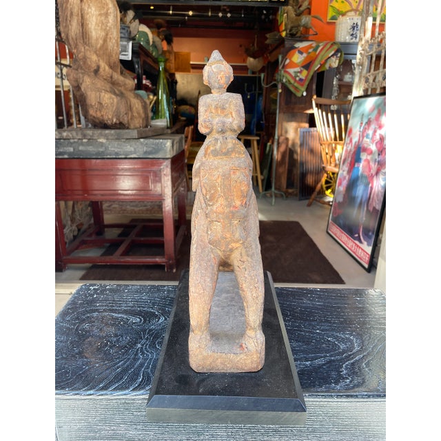 Early Indian Horse With Rider Sculpture For Sale - Image 4 of 9