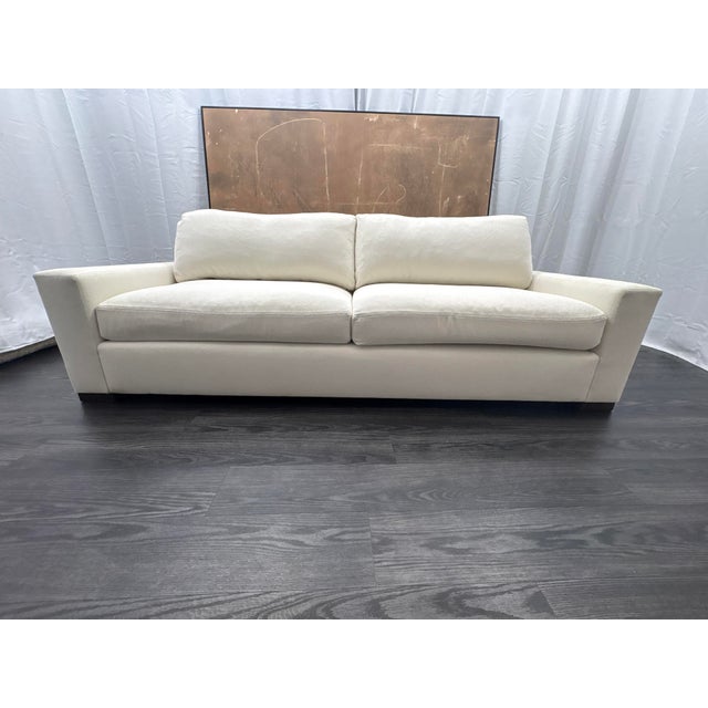 Rh Restoration Hardware Maxwell 2-Cushion Sofa 8' | Classic 40" Depth | Down-Feather Fill | Performance Linen Weave | Natural For Sale - Image 17 of 18