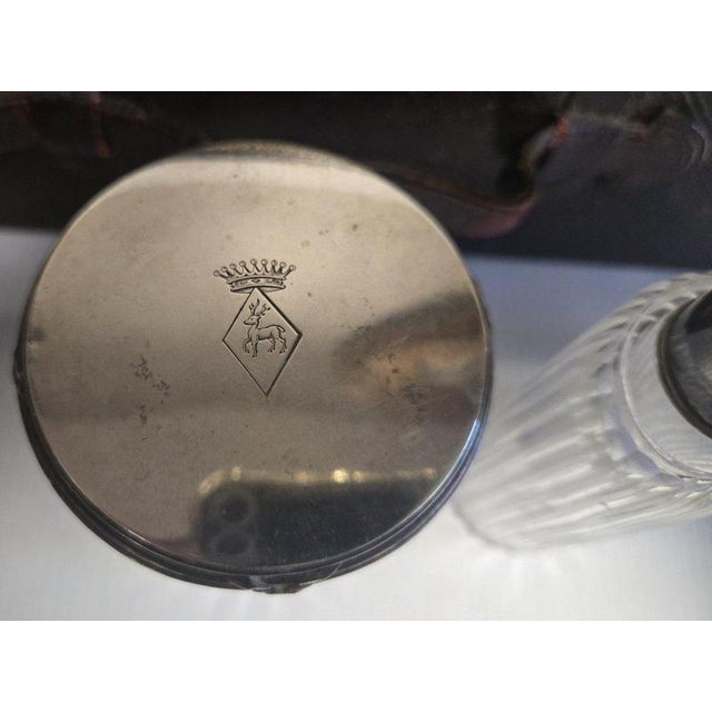 Toiletry Case in Crystal and Sterling Silver by Gustave Keller, Paris, France, Set of 9 For Sale - Image 5 of 10