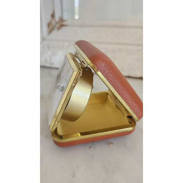 1950s Mid 20th Century Seth Thomas German Mechanical Travel Alarm Clock in Folding Case For Sale - Image 5 of 15