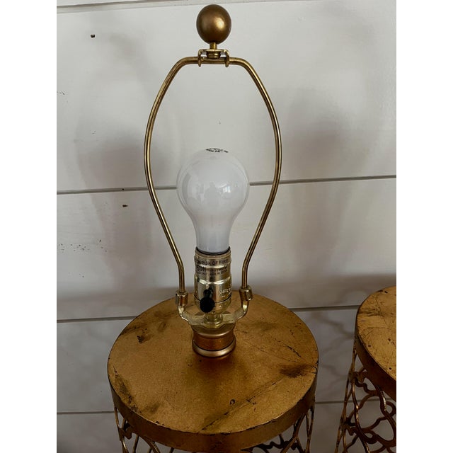 1990s 1990s Quatrefoil Drum Table Lamps - a Pair For Sale - Image 5 of 10