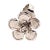 14 Karat White Gold Flower Stud Earrings With Round Diamond For Sale - Image 10 of 10