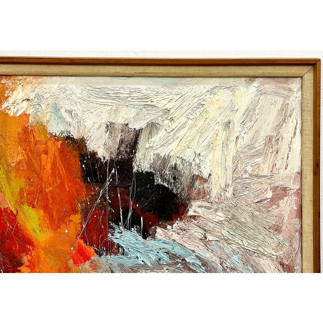 Joan Miller Linsley Mid 20th Century Abstract Action Painting in Vibrant Colors For Sale - Image 4 of 9