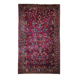 Antique Persian 'Manchester' Kashan Gallery Rug, Wool, Allover Floral Design For Sale