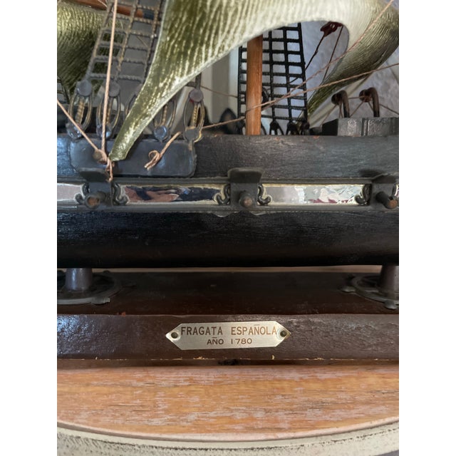 Spanish Vintage Model Ship “Fragata Espanola Ano” 1780 For Sale - Image 3 of 4