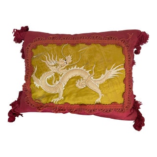 French Vintage Dragon Pillow For Sale