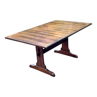 Late 20th Century Hitchcock Maple Trestle Table For Sale