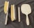 Mid 20th Century Silver Vaniety Set European Silver 835 With Crescent and Crown Hallmark, Brush, Mirror, Comb Cover, Clothes Brush - 4 Pieces. For Sale In Denver - Image 6 of 12