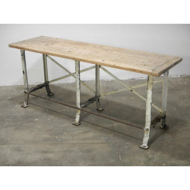 Industrial French Industrial Bench, 1920s For Sale - Image 3 of 6