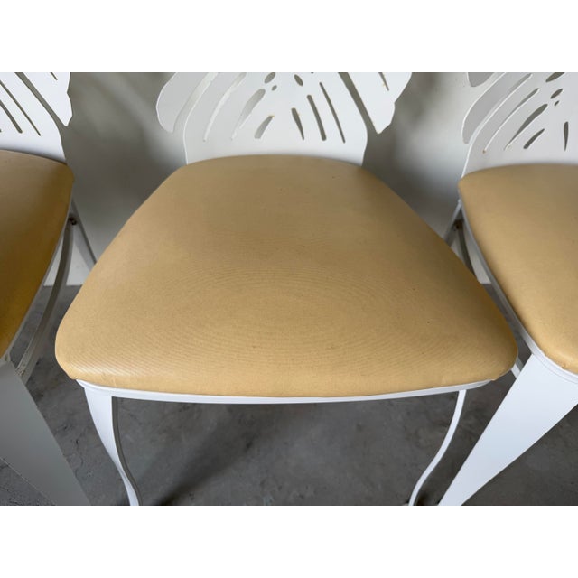 Johnston Casuals Monstera Leaf Back Indoor/Outdoor Metal Dining Chairs – Set of 4 For Sale - Image 11 of 12