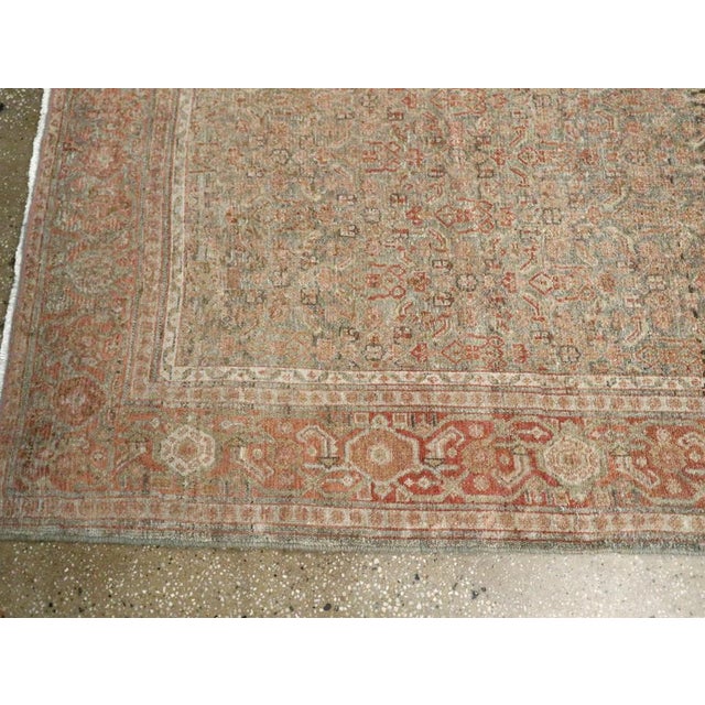 Terra Cotta Galerie Shabab Collection Early 20th Century Persian Senneh Malayer Long Runner For Sale - Image 8 of 10