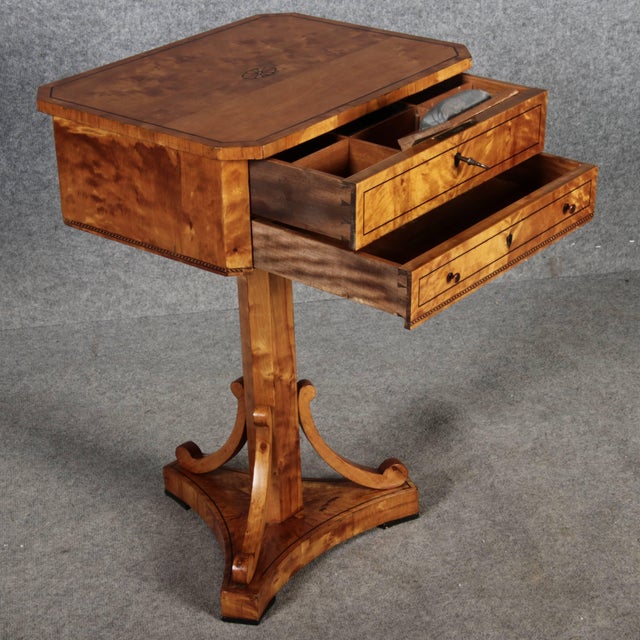 Antique Biedermeier Sewing Table in Birch, 1830 For Sale - Image 17 of 18