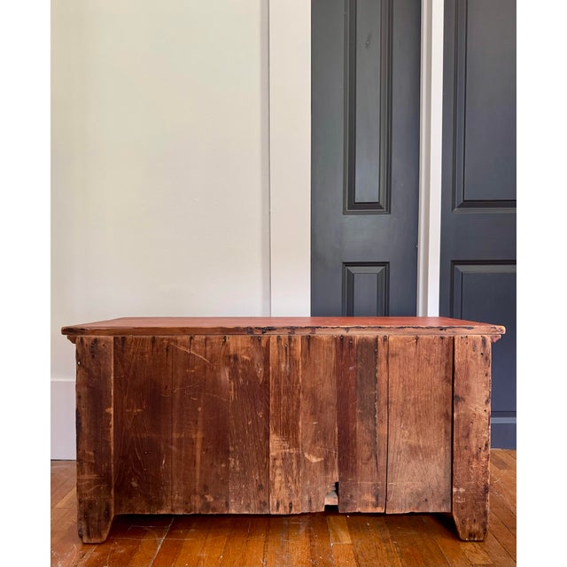 Terra Cotta Late 1800s Painted Blanket Chest With Drawers For Sale - Image 8 of 8