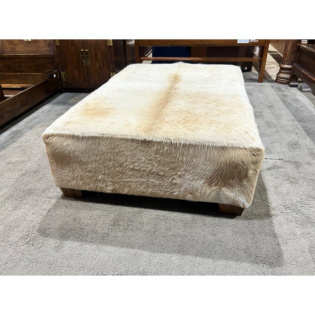 Contemporary Contemporary Hair on Hide Ottoman For Sale - Image 3 of 8
