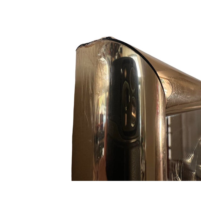 Vintage Postmodern 1980s Square Wall Mirror Gold Gilt Frame For Sale In Palm Springs - Image 6 of 12