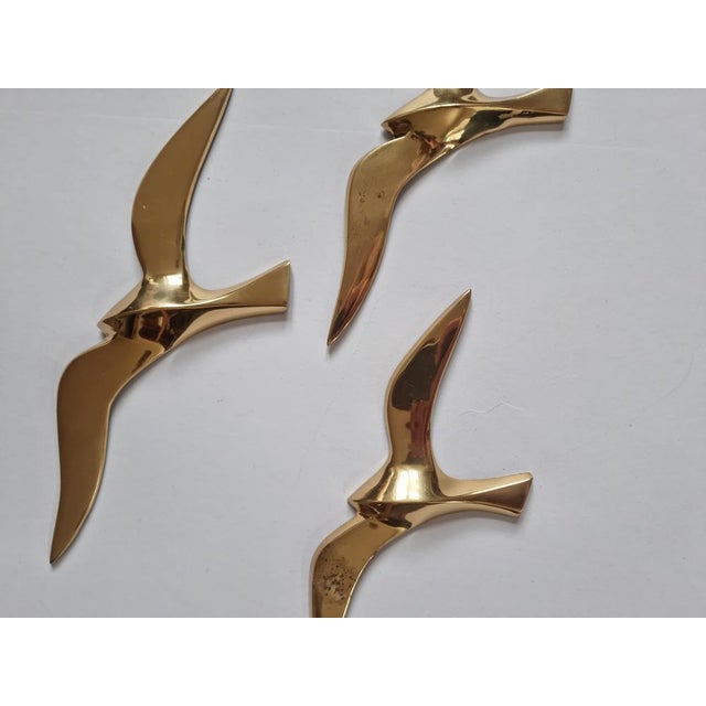 Brass Wall Decor Sculptures of Seagulls, Austria, 1963, Set of 3 For Sale - Image 10 of 16