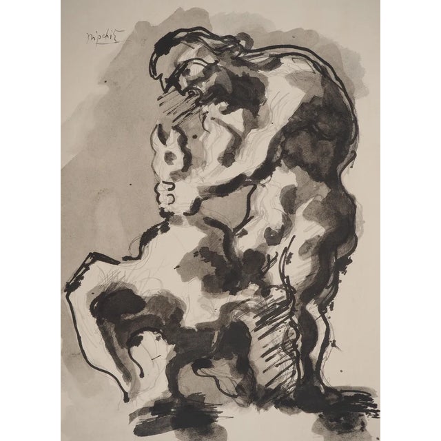 Jacques LIPCHITZ (1891-1973) The Despair of Prometheus, 1940 Original lithograph enhanced with stencil Signed in the plate...