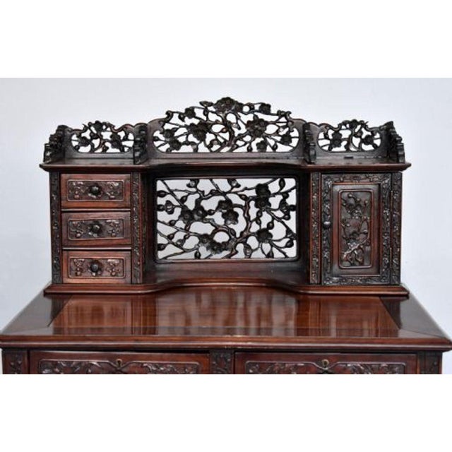 Antique Chinese Padouk Wood Desk, 1880 For Sale - Image 3 of 14