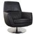 Black Leather and Chrome Swivel Lounge Chair For Sale - Image 13 of 13