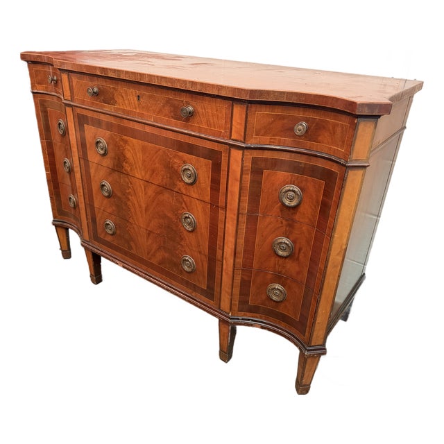Mid 20th Century Schmieg & Kotzian Hepplewhite Style Inlaid Mahogany Sideboard For Sale