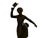 Art Deco Victorian Style Stage Girl Dancer Bronze Figurine Marble Base For Sale - Image 4 of 9