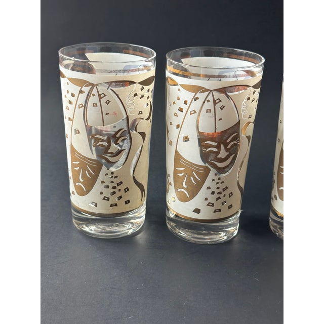 Metal Vintage Mid Century Cocktail Glassware Set of 4 For Sale - Image 7 of 11