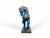 This refined glazed ceramic sculpture depicts a horse in a dynamic position, characterized by an intense turquoise blue...