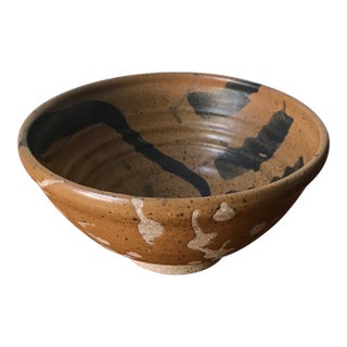 Vintage Wabi Sabi Sumi Style Pottery Bowl Signed Kr For Sale