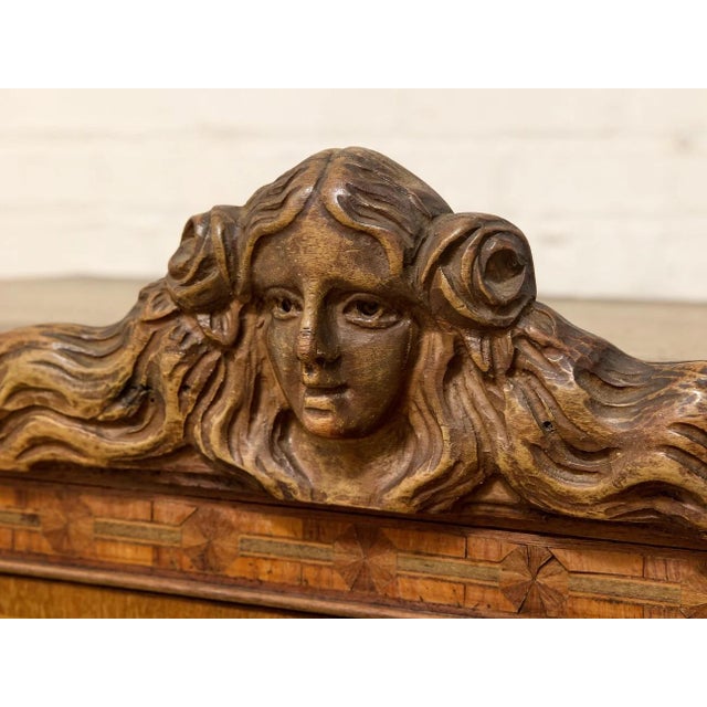 Antique French Louis XV Style Figural Marquetry Cabinet For Sale - Image 4 of 12