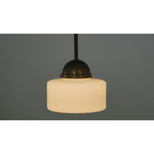 Vintage Glass and Brass Pendant Lamp For Sale - Image 6 of 9