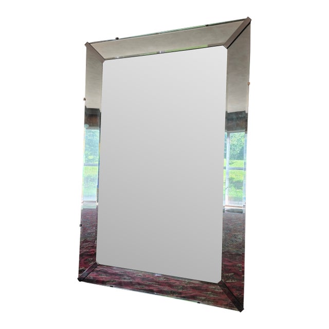 Mid Century Modern 1950s Beveled Mirror For Sale