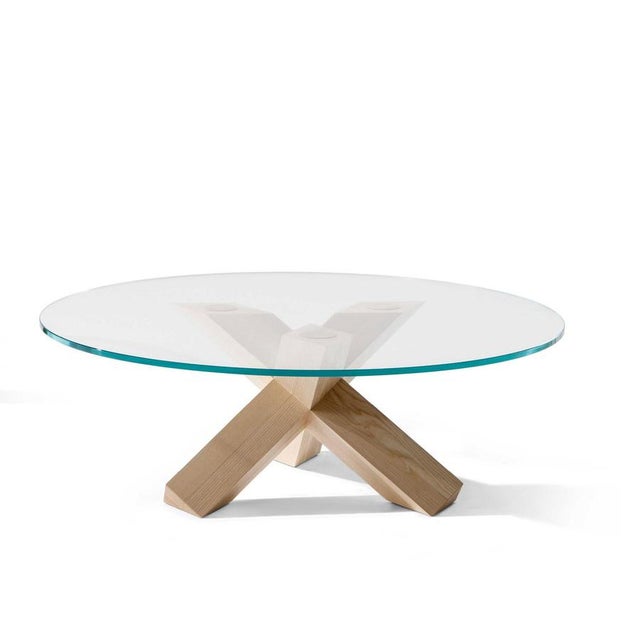 Wood Mid-Century La Rotonda Coffee Table in Wood & Glass from Mario Bellini For Sale - Image 7 of 14