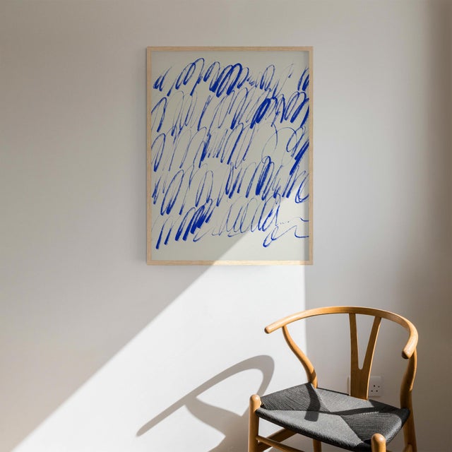 Contemporary Contemporary Abstract Blue Lines Giclee Print For Sale - Image 3 of 4